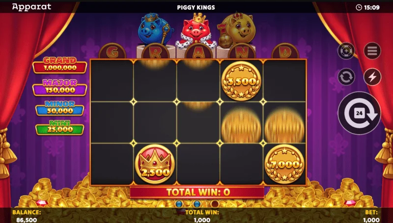 Piggy Kings - tela Buy Feature e opções de compra